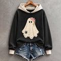 Women's Cute Ghost Print Casual Hoodie