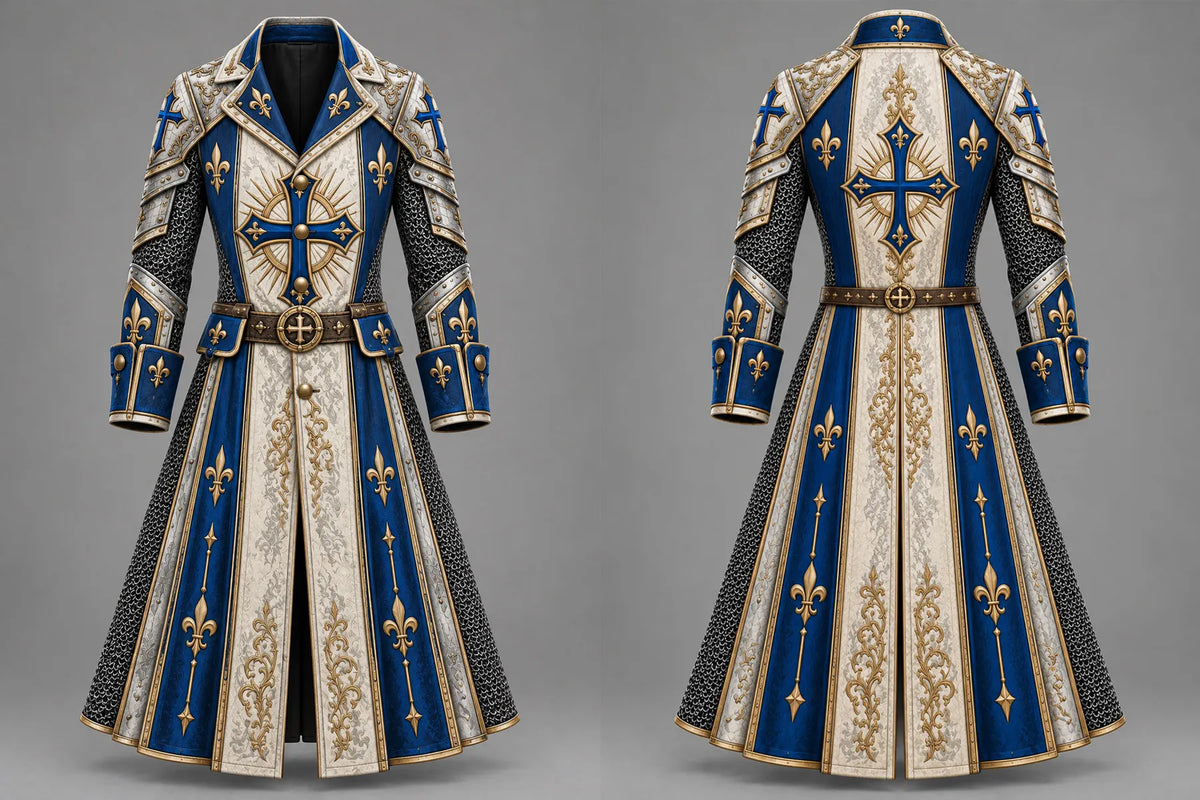 Men’s Fun "Knight in Armor" Faith-Themed Graphic Coat