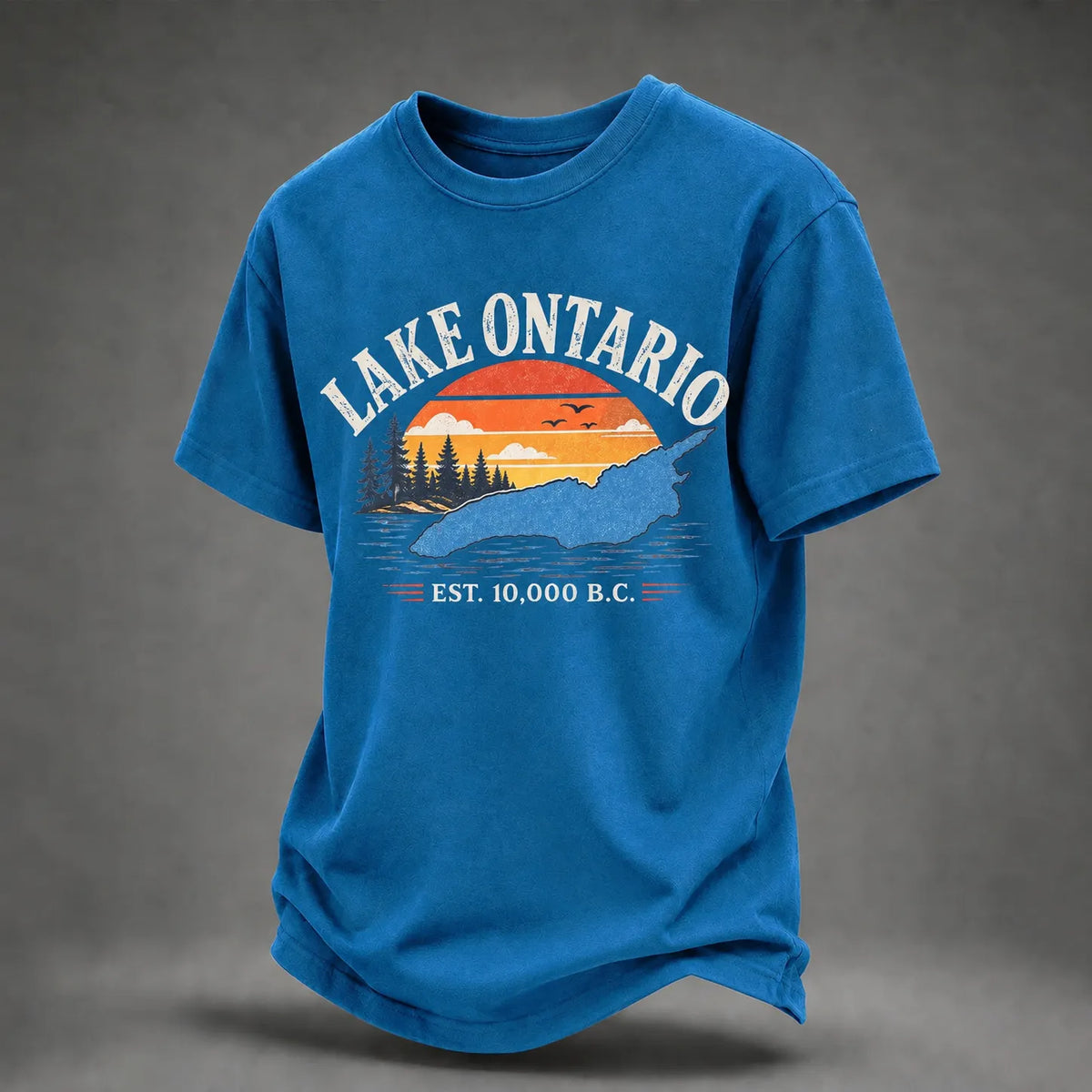 Men's Retro Lake Ontario Est. 10,000 B.c. Print T-shirt