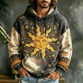 Men's Celestial Face Sun Moon Star Print Hoodies