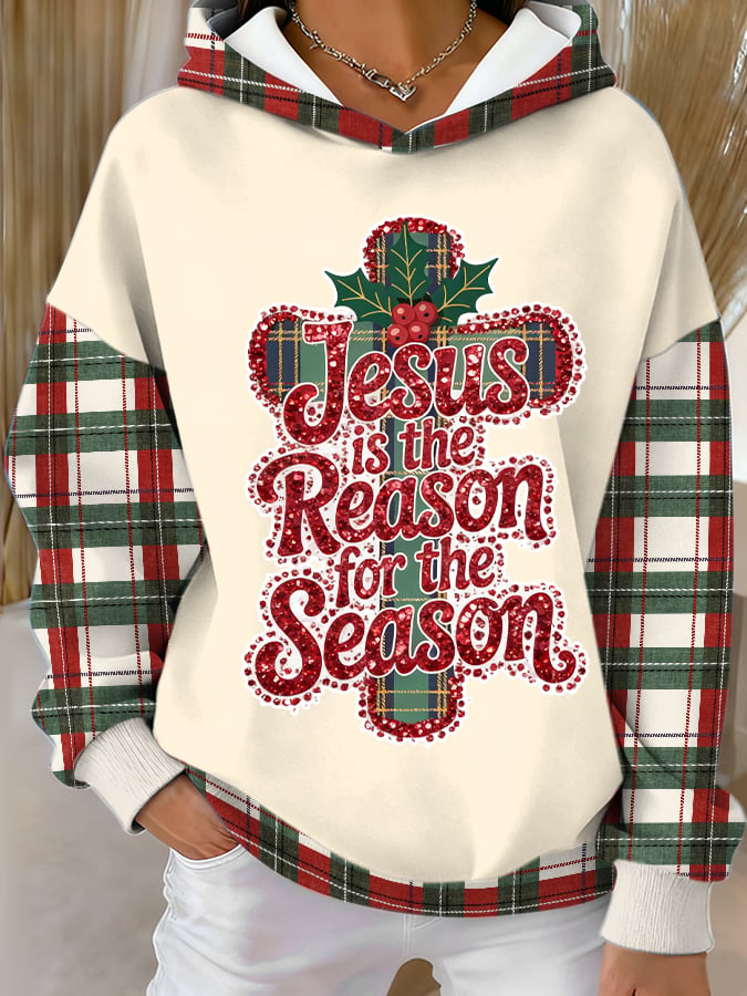 Women's Christmas Print Thick Lined Hoodie