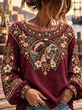 Vintage Pirate Woman Nautical Floral Long Sleeve Top