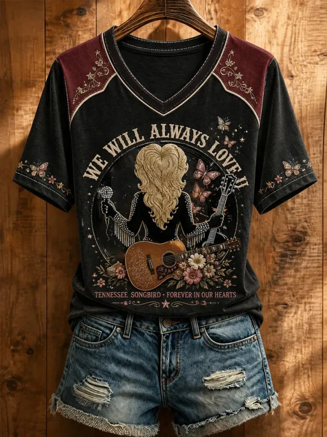 Women'S Commemorative Printed Casual T-Shirt