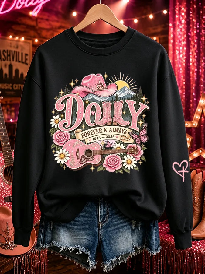 Women's "Forever Our Queen Of Country" Graphic Crewneck Sweatshirt