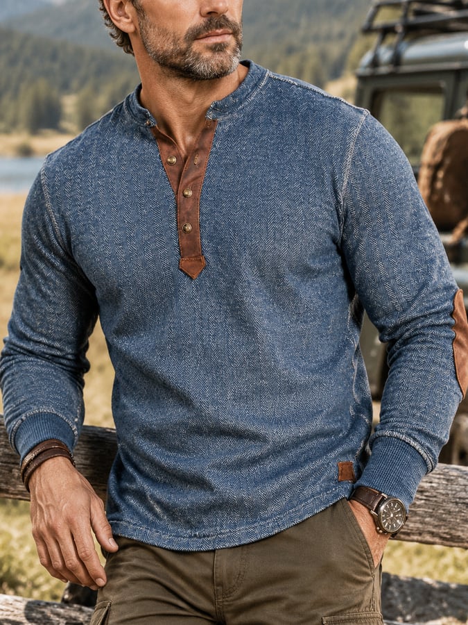 Men's Vintage Comfortable Henley T-Shirt
