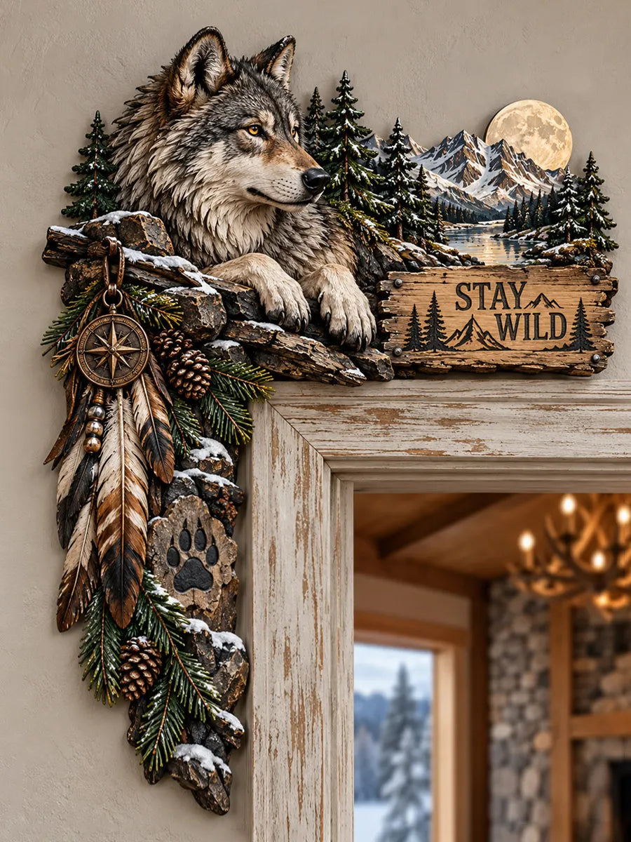 🐺 Stay Wild Wolf Door Frame Topper