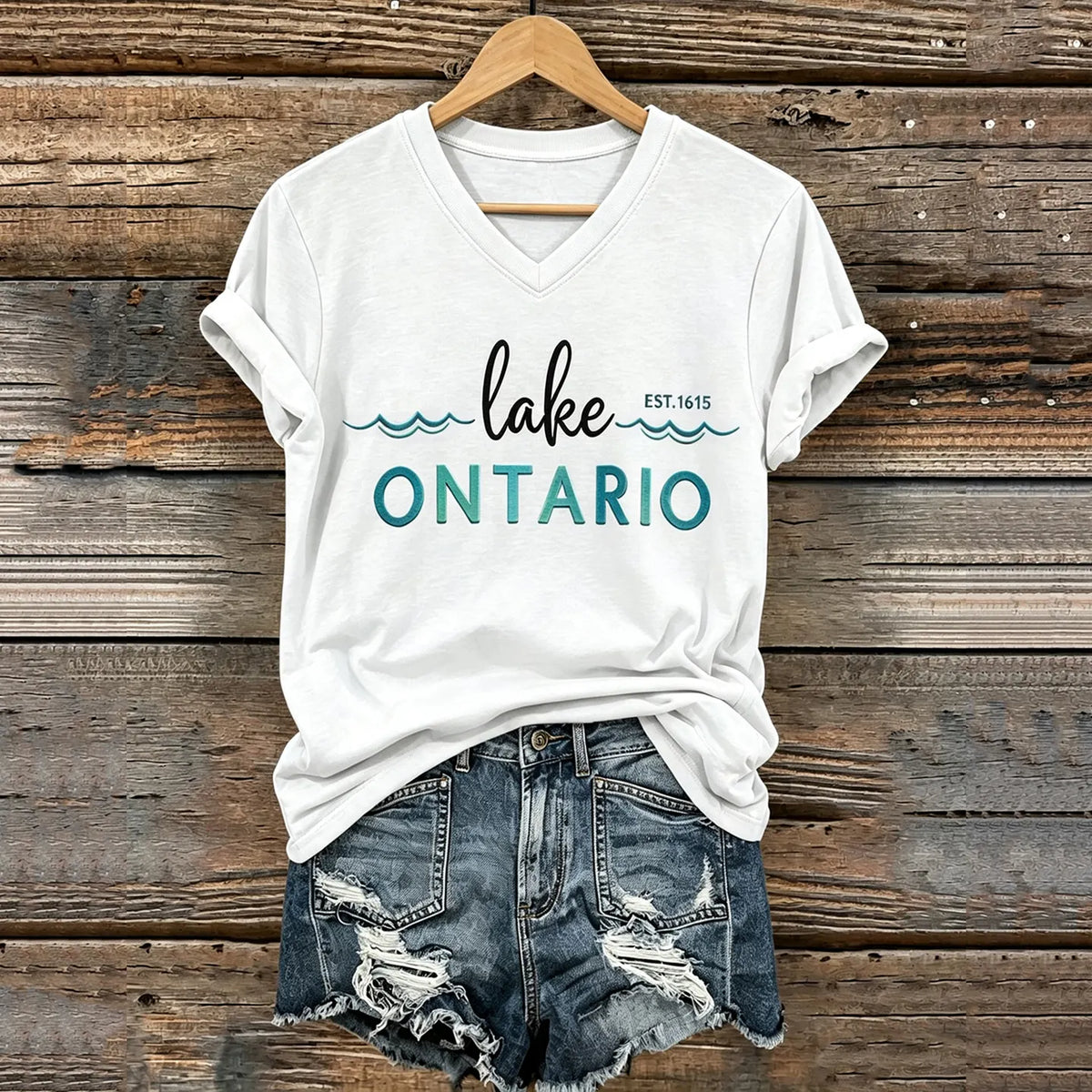1615 Lake Ontario Printed Women's Short-sleeve T-shirt
