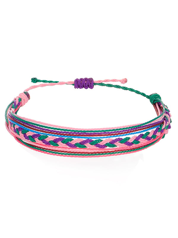 Purple Ribbon String Bracelet