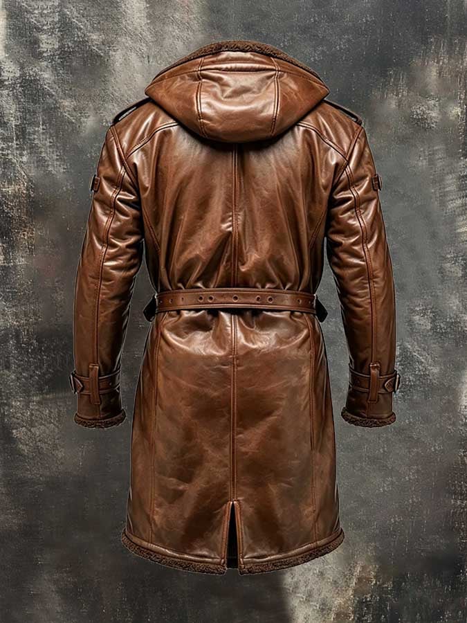 Men'S Vintage Mid-Length Jacket With Fleece Lining