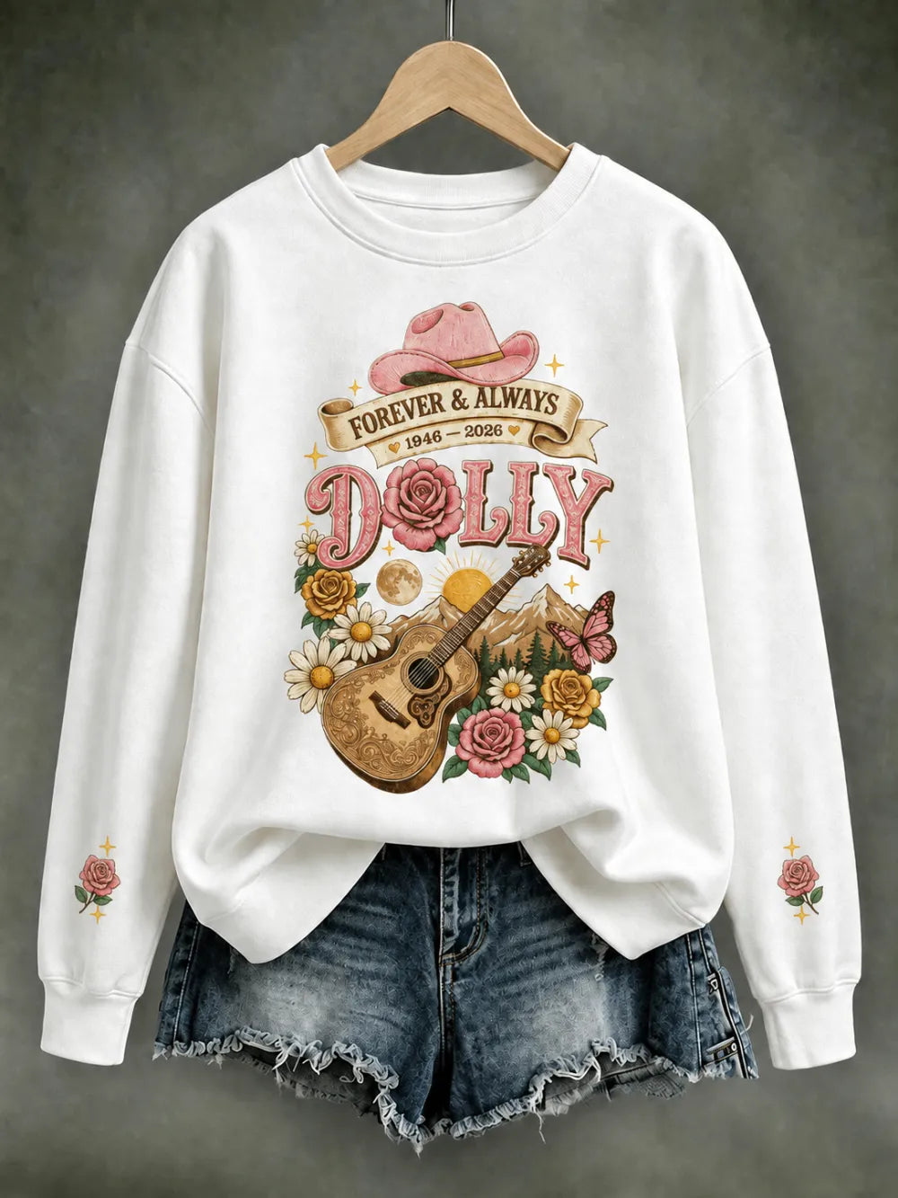Women'S Commemorative Printed Round Neck Hoodie