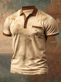 Classic casual retro short sleeve polo shirt for men