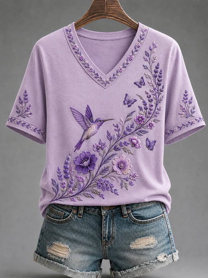 Women's Alzheimer's Awareness Print Casual T-Shirt