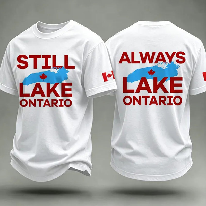 Men's  Canada Lake Ontario Printed Retro T-shirt