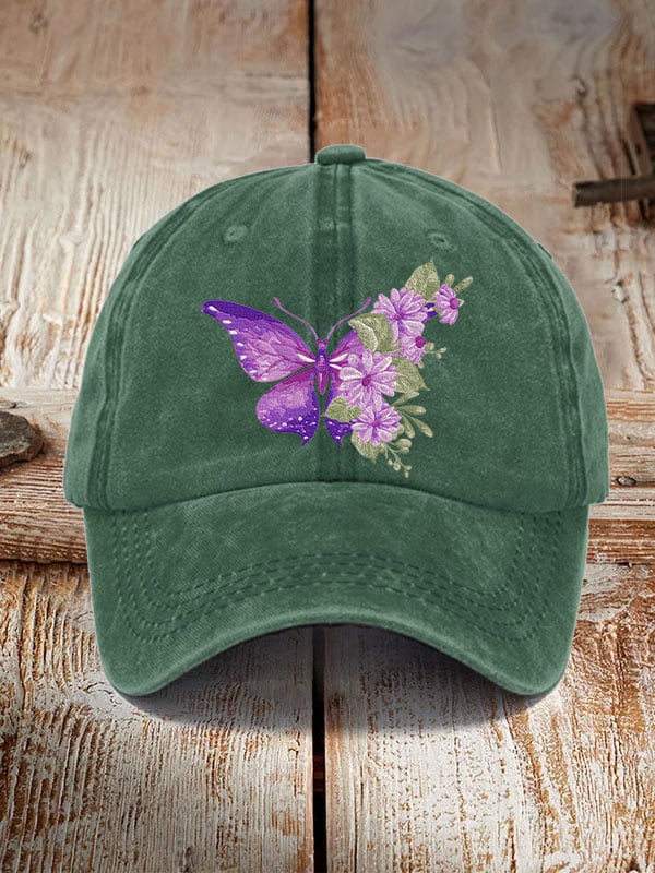 Purple Butterfly Retro Hat