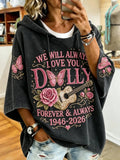 Women'S Commemorative Print Casual Hooded Sweatshirt