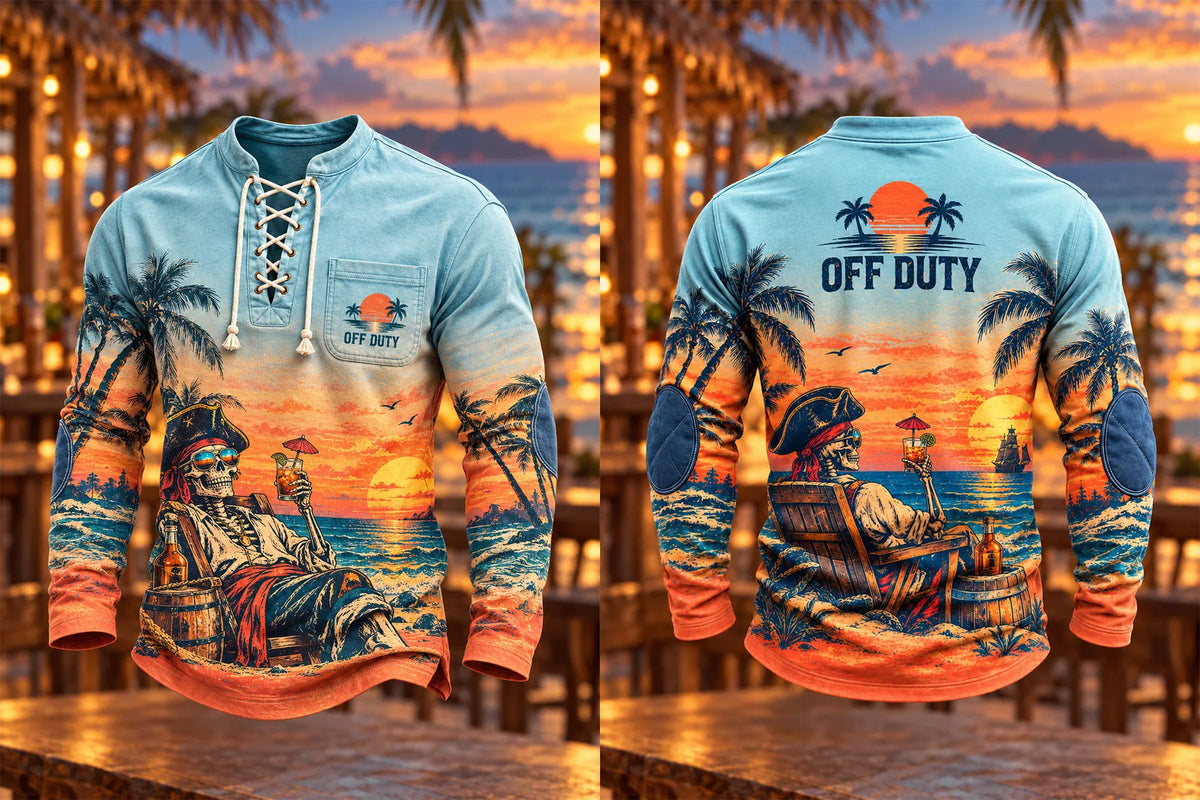 Off-Duty Pirate Lace-Up Long Sleeve Shirt