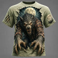 Men's Halloween Wolf Print Short-sleeve T-shirt