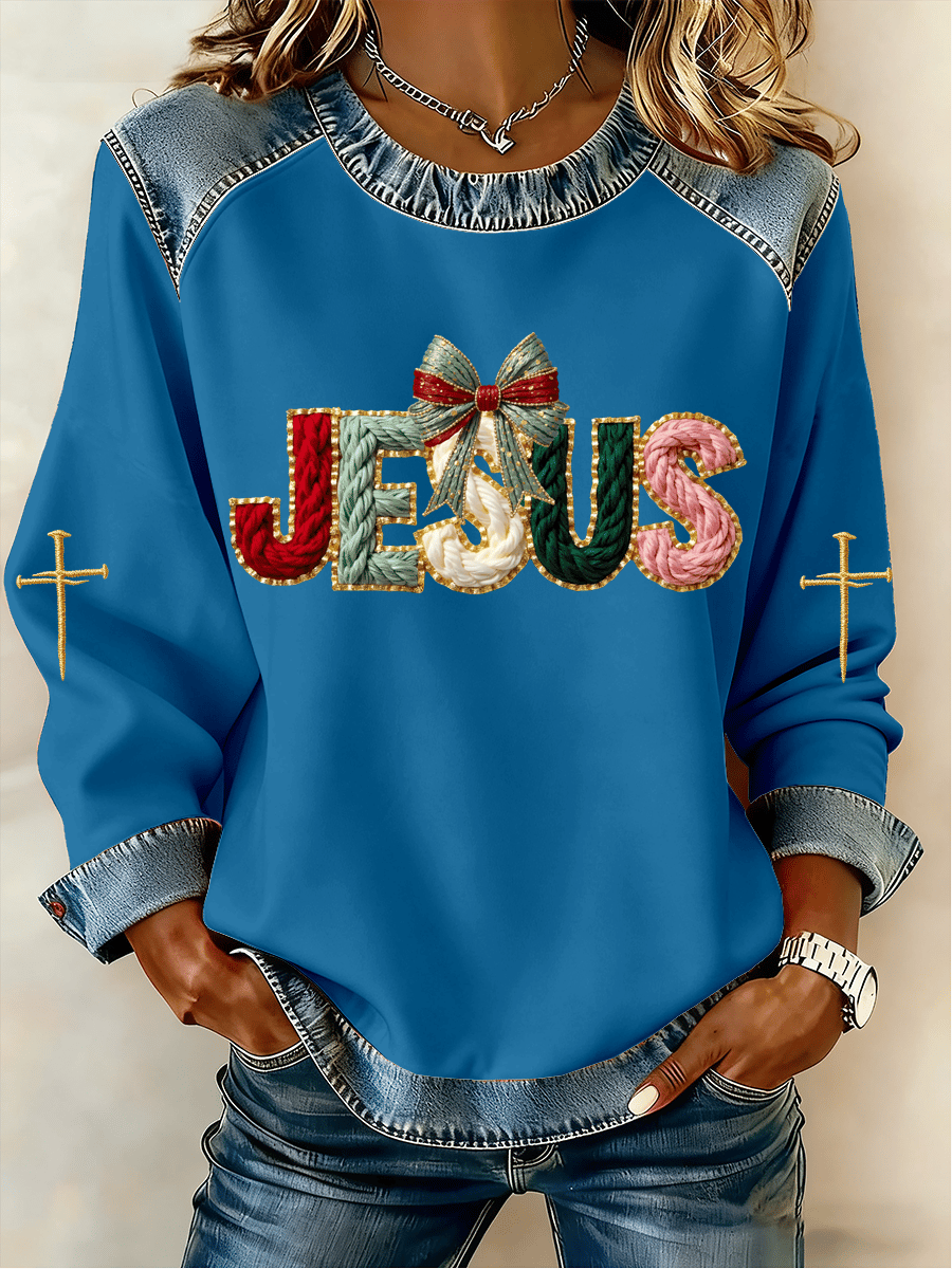 Women's Christmas Faith Print Sweatshirt