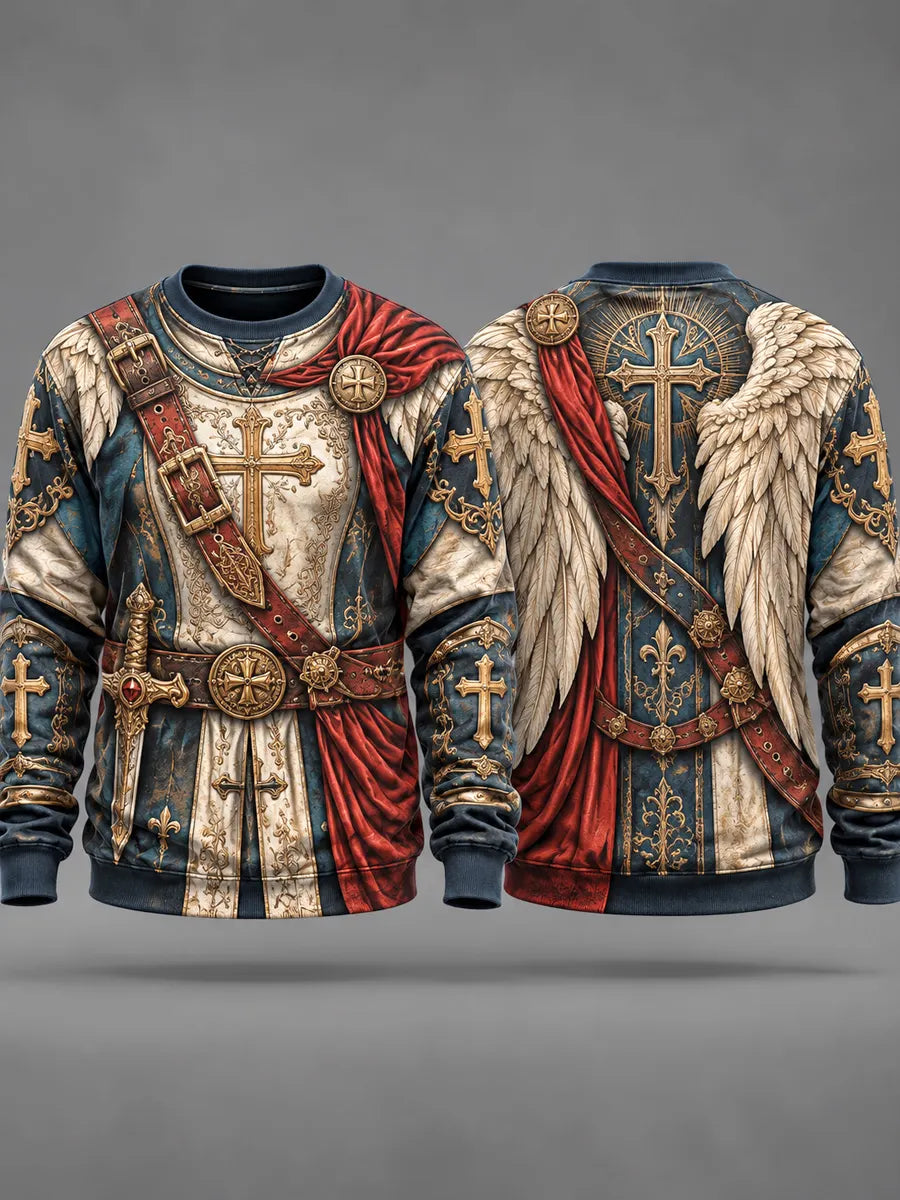 Men's "Archangel Michael" Armor Graphic Casual Sweatshirt