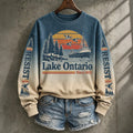 Women's Retro Always Lake Ontario Print Hoodie