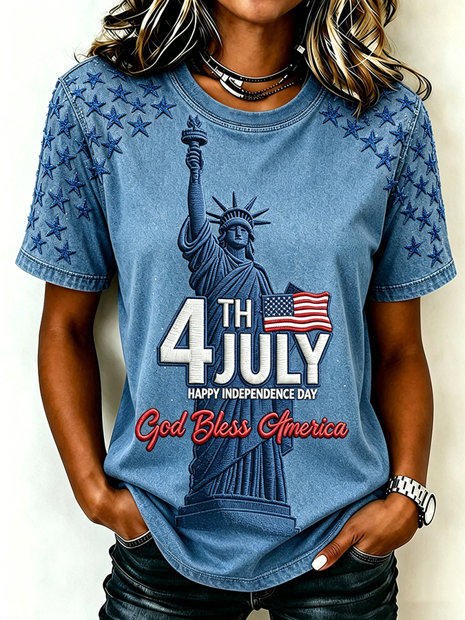 Women'S Casual Patriotic T-Shirt