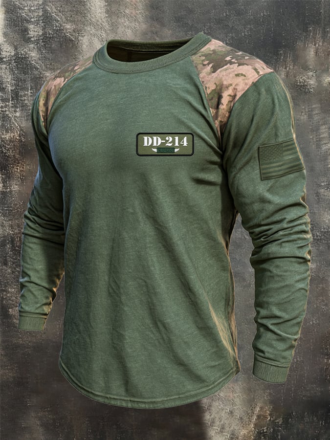 Men's Vintage Camo DD-214 Long-Sleeve T-Shirt