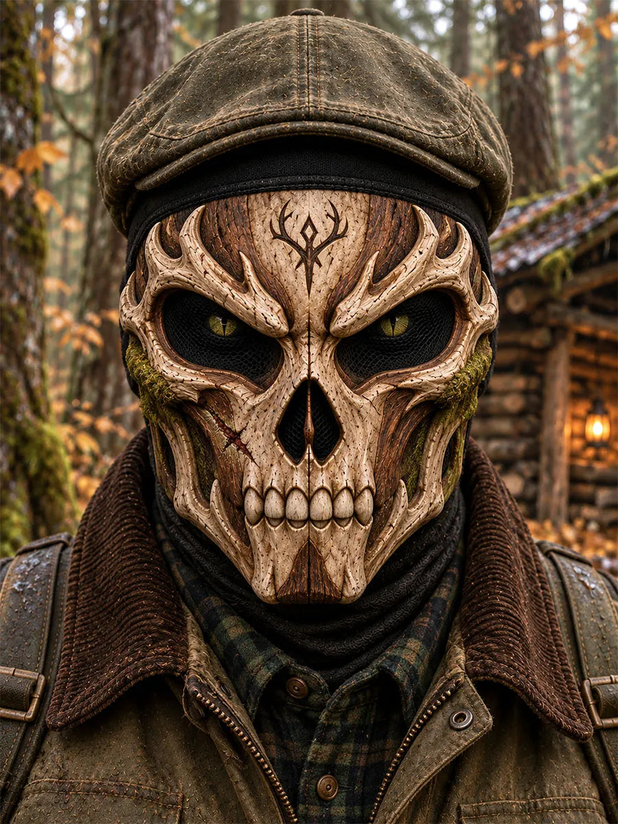 Woodland Antler Skull Full-Face Mask