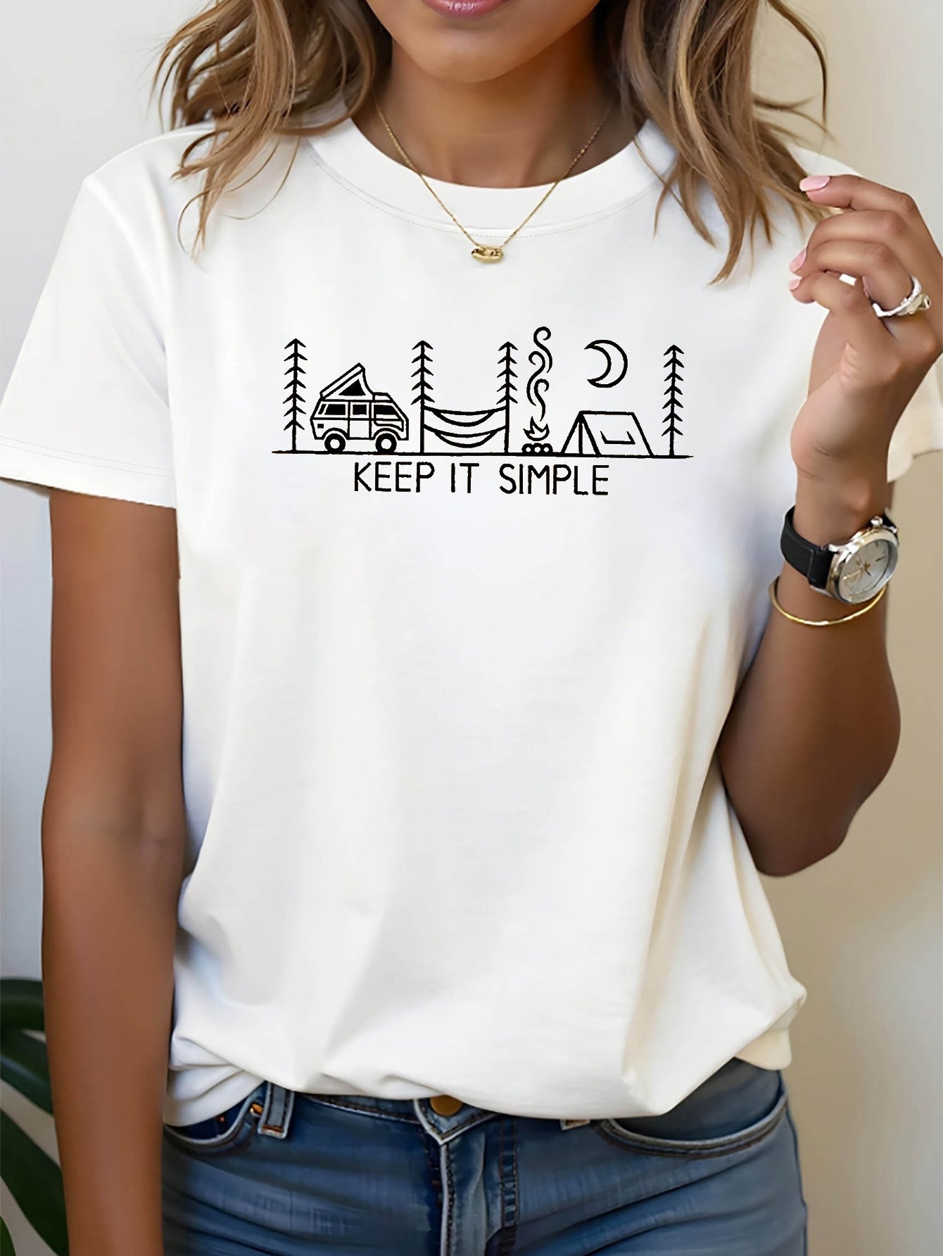 Minimalist Camping Scene T-Shirt