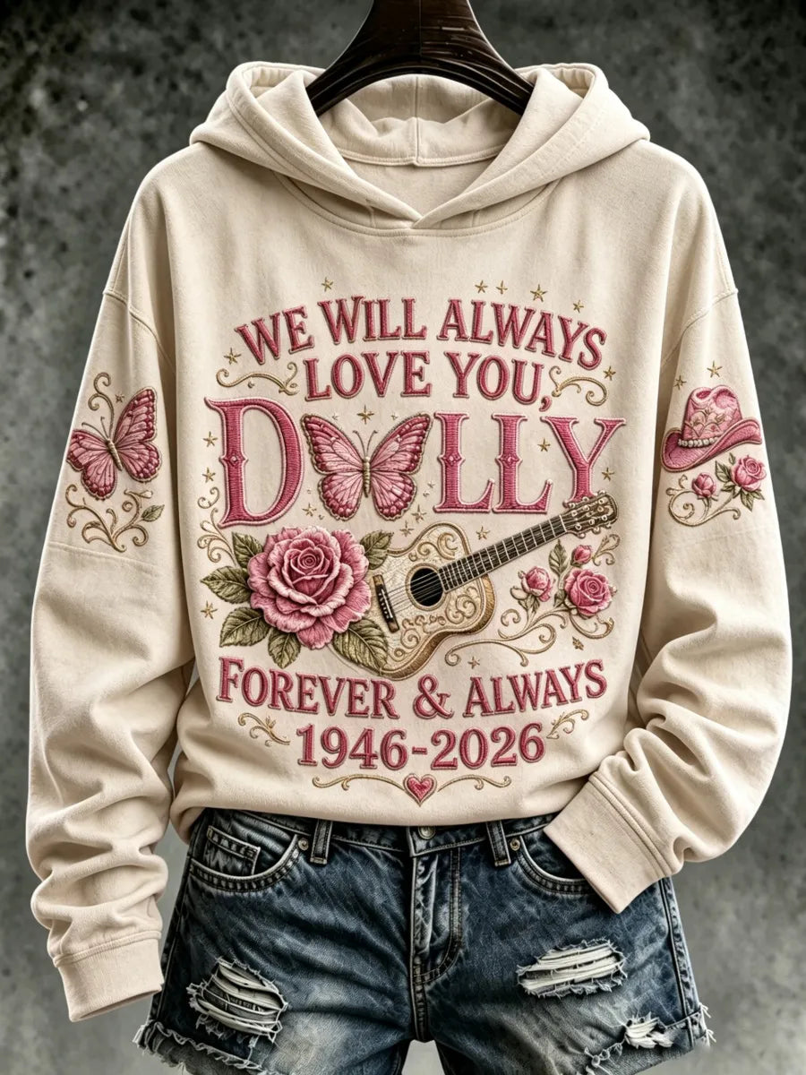 Women's Commemorative Print Casual Hooded Sweatshirt