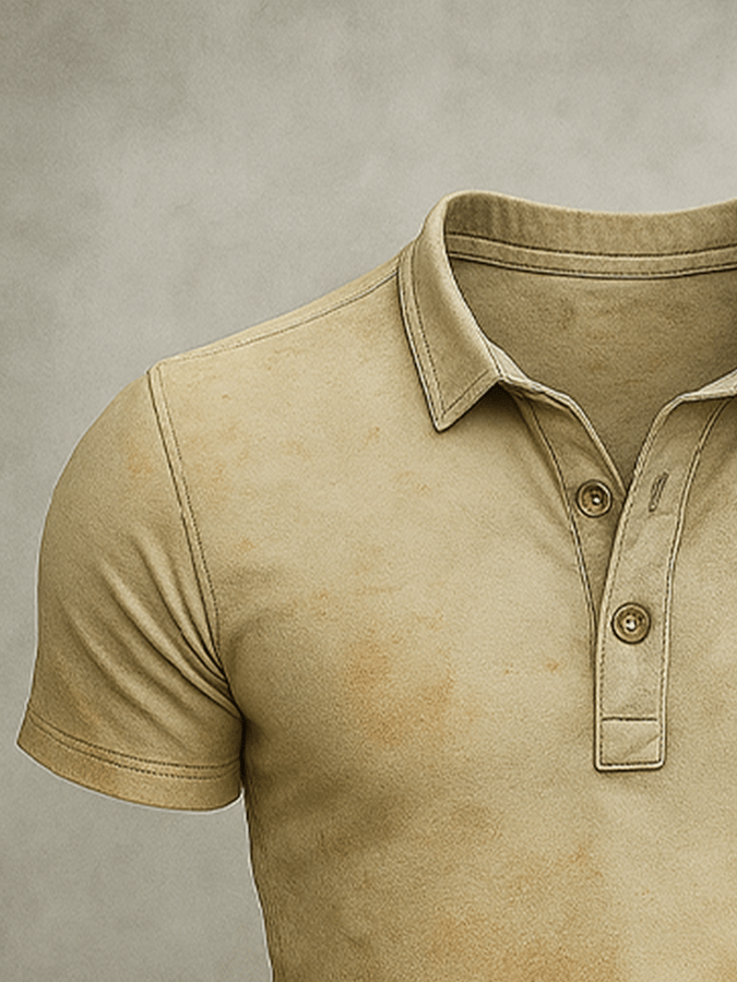 Men's Basic Everyday Casual Retro Washed Distressed Short Sleeve POLO Shirt, Loose and Comfortable