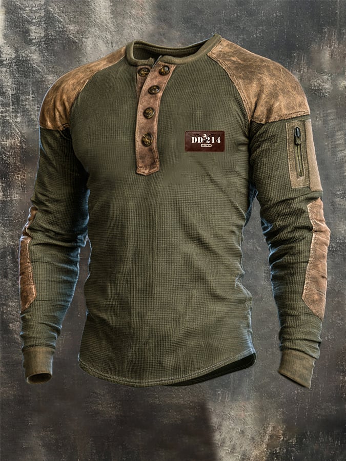 Men's Vintage Camo DD-214 Long-Sleeve T-Shirt