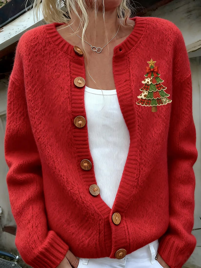 Women's Retro Christmas Knit Cardigan