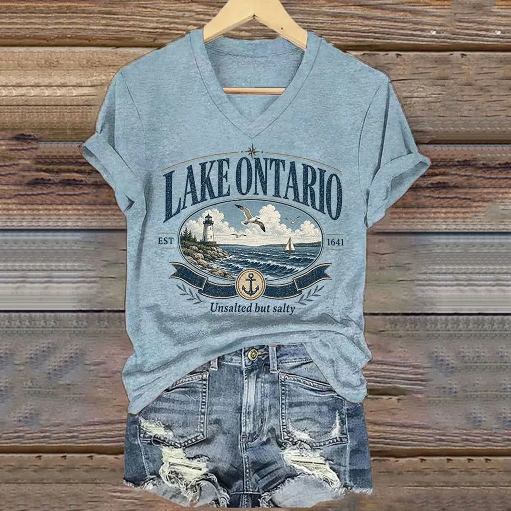 Women’s Lake Ontario Printed Casual T-shirt