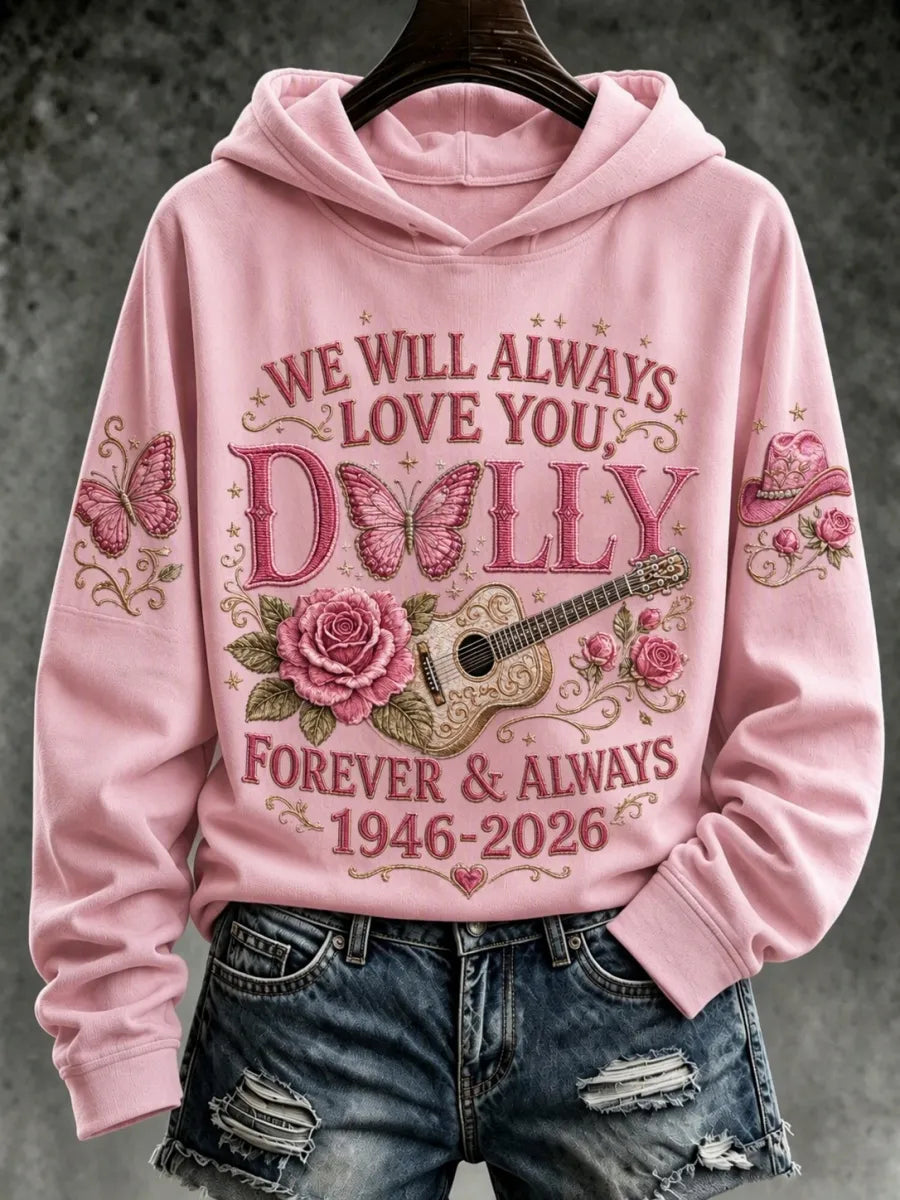 Women's Commemorative Print Casual Hooded Sweatshirt