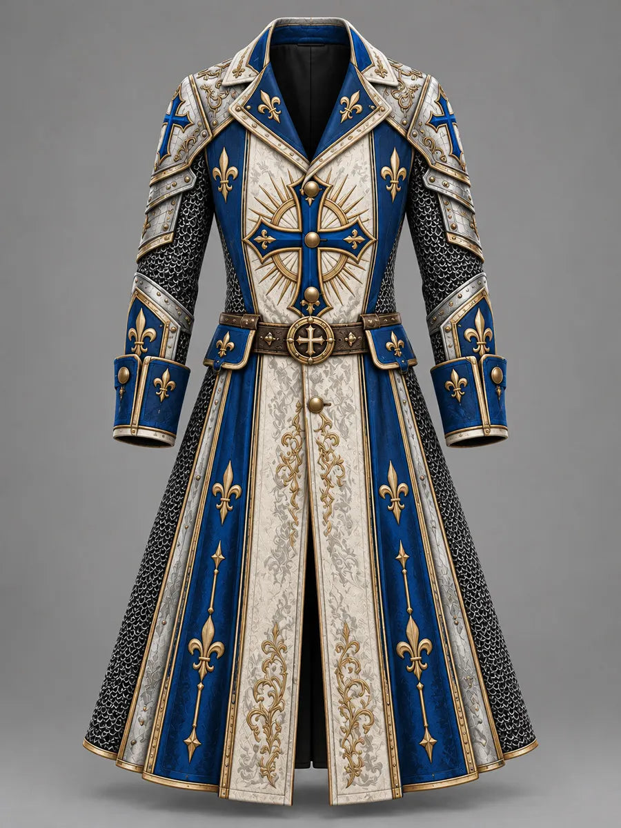 Men’s Fun "Knight in Armor" Faith-Themed Graphic Coat
