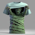 Men's Halloween Optical Illusion Bandage Zombies 3d Exaggerated Design Short Sleeve T-shirt