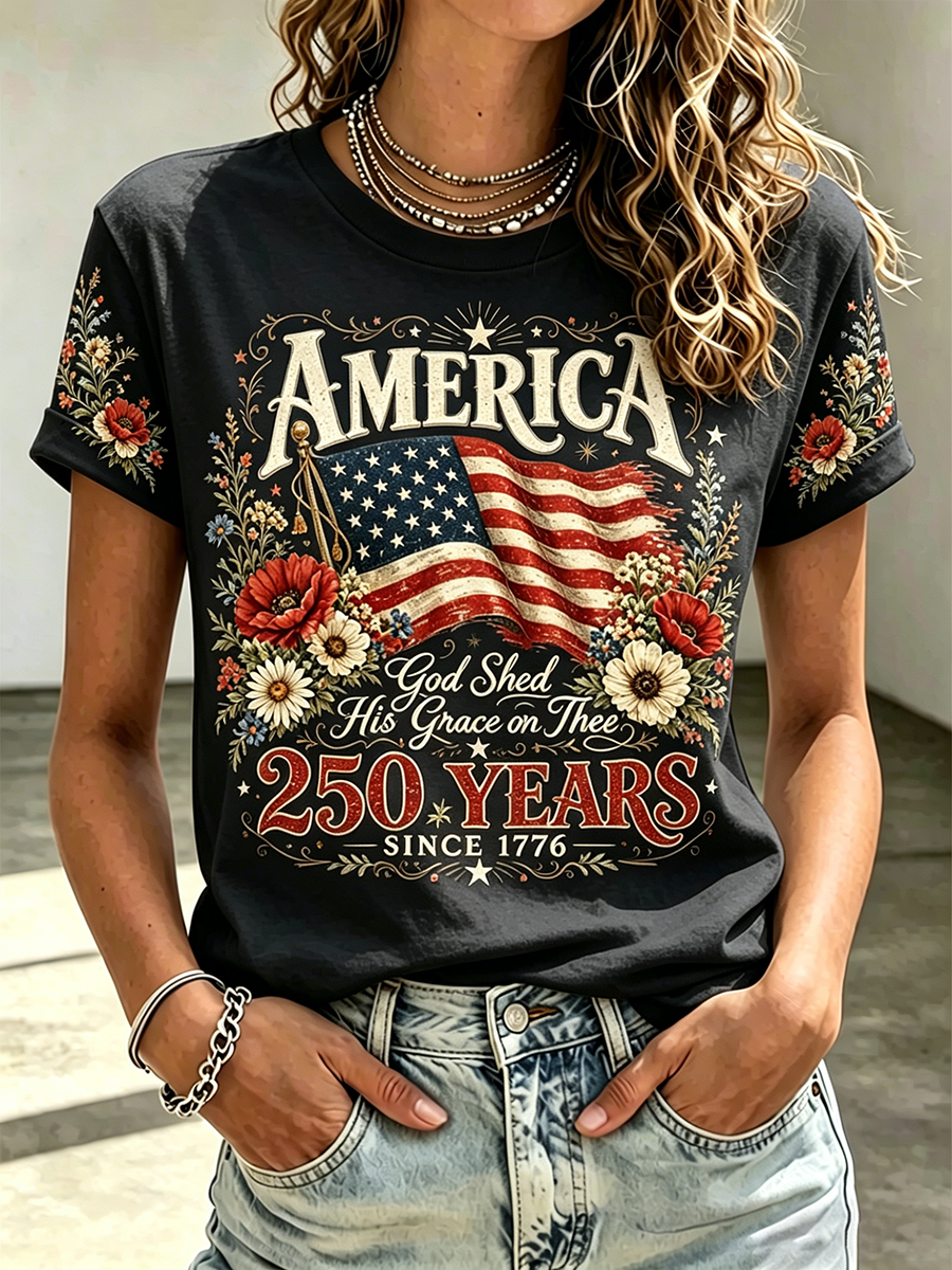 250Th Anniversary Printed Round Neck Top In The United States