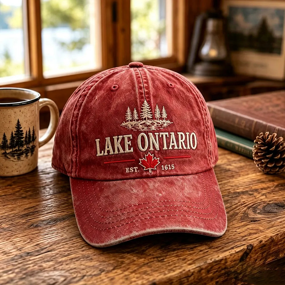 Vintage Lake Ontario Pattern Art Unisex Baseball Cap