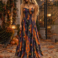 Girl's Halloween Skeleton Pumpkin Gothic Style Ombre Dress