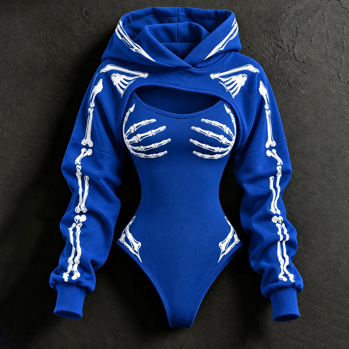 Women's Vintage Halloween Skull-line Casual Athletic Two-piece Set