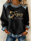 Women's Christmas Jesus The Reason Print Casual Top