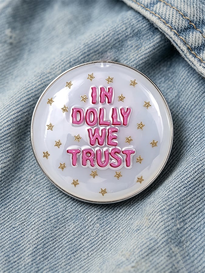 Unisex  In Dy We Trust  Printed  Brooch