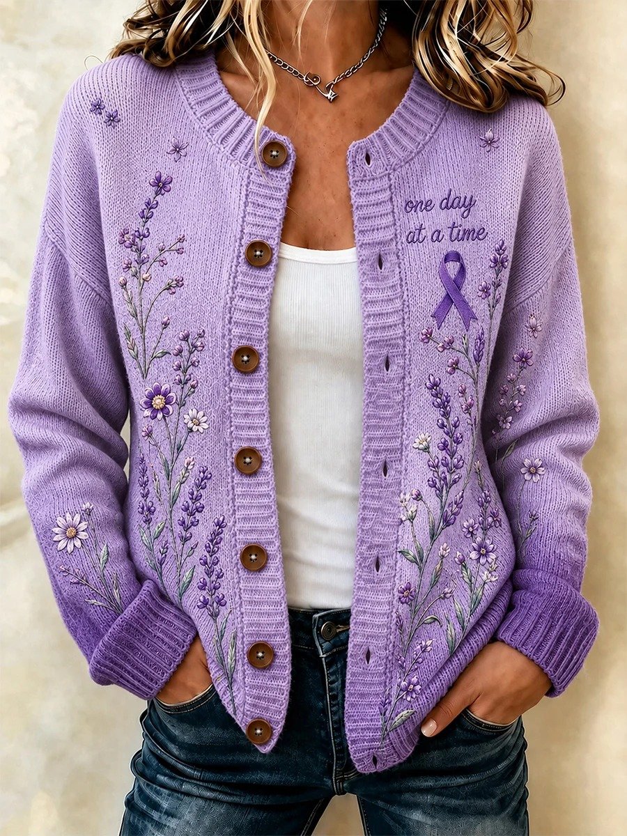Women's Alzheimer's Awareness Print Cardigan