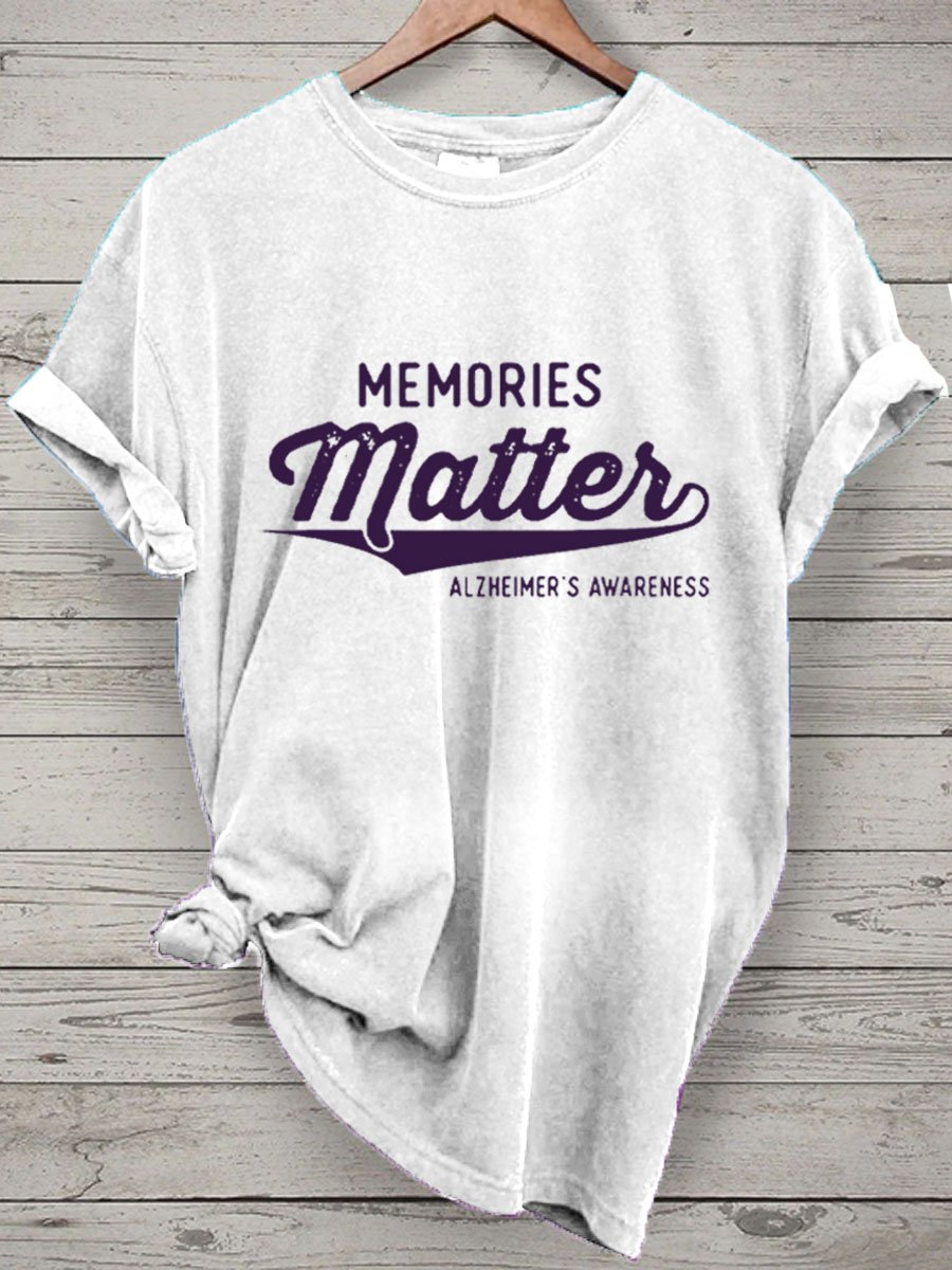 Women Memories Matters Dementia Alzheimer's Awareness Print T-shirt
