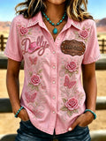 Women's Legendary female country singer Print Short-Sleeved Shirt