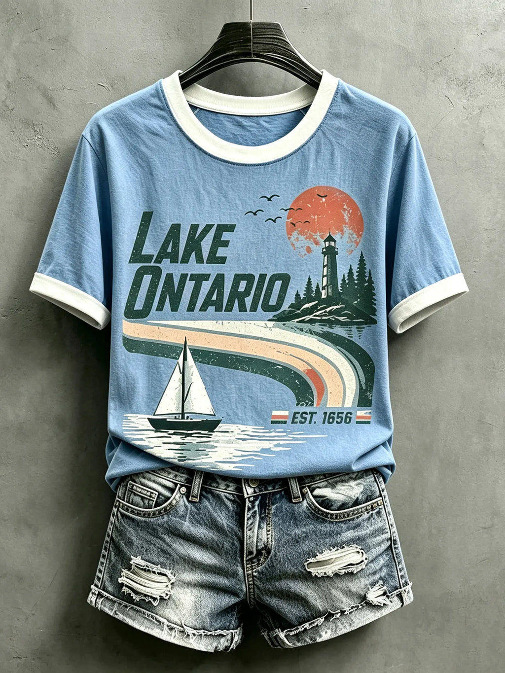 Women's Lake Ontario Est 1615 Print T-shirt