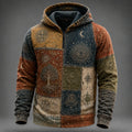 Men's Tree Of Life Celestial Eye Totem Patchwork Print Zipper Hoodies