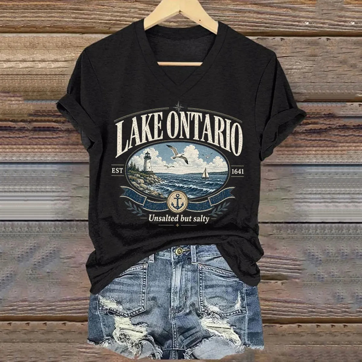 Women’s Lake Ontario Printed Casual T-shirt