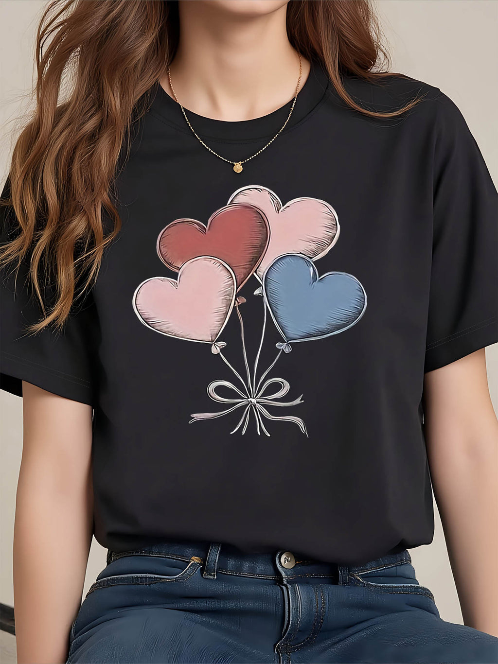 Heart Balloon Bouquet Graphic T-Shirt