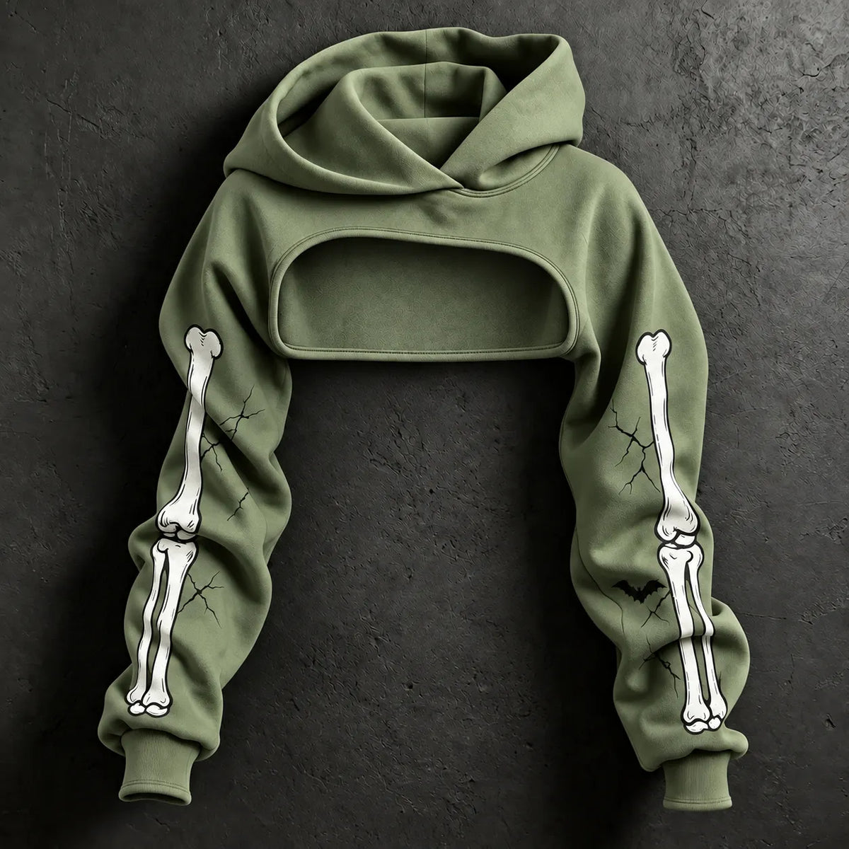 Women's Retro Halloween Six Seven Skull Print Hoodie Two-piece Set